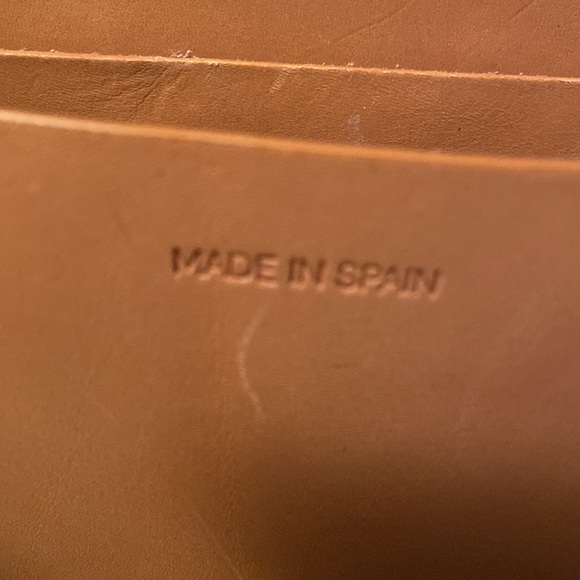 JANESSA LEONE Joan Suede & Leather Crossbody Satchel Bag in Camel Brown/Tan - Picture 7 of 12